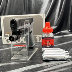 Pack laser pr&ecirc;t &agrave; tirer PISTOLET "GLOCK 17 GEN5" - CO2 - CAL BB/4.5MM - BLACK TUNGSTEN GRAY