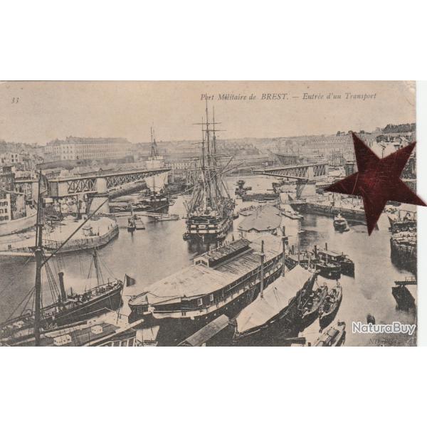 CPA - Port militaire de BREST - entr�e transport N�8770