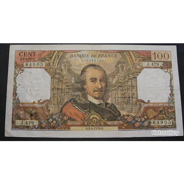 France billet de 100 Francs CORNEILLE du 2-4-1970