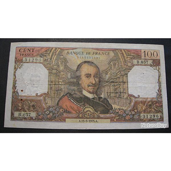 France billet de 100 Francs CORNEILLE du 15 -05-1975