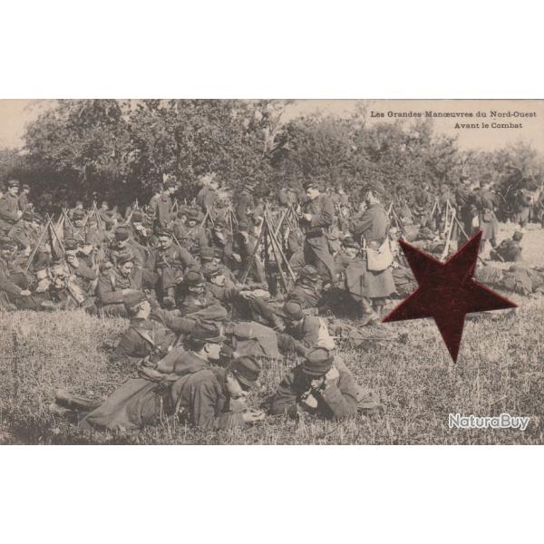 CPA- Militaire  Les Grandes Manoeuvres du Nord Ouest - Avant le combat N�824