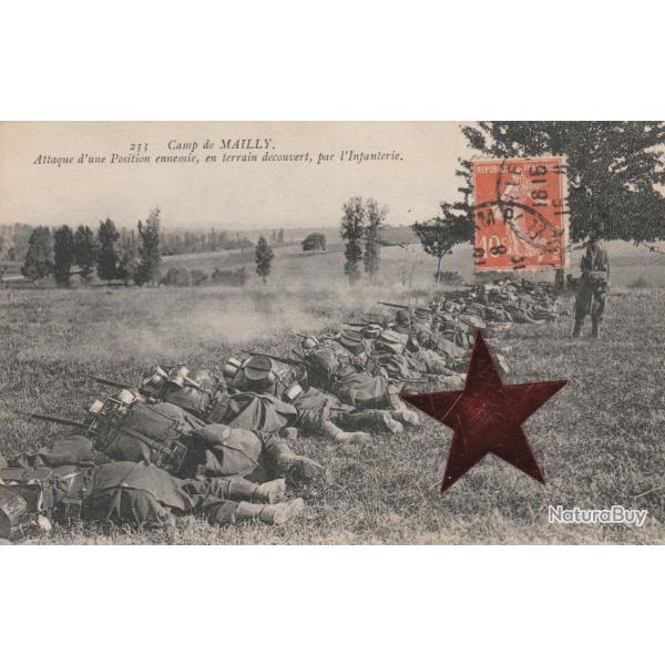 CPA- Militaire- Camp de Mailly - Attaque d'une position ennemie, en terrain d�couvert N�817