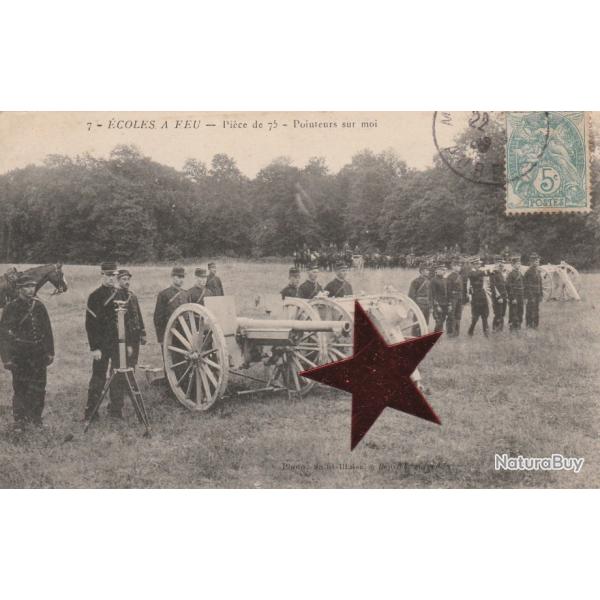 CPA -MILITARIA - ECOLES A FEU - PIECE DE 75 N�602