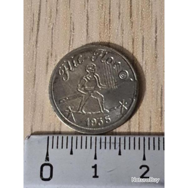 Jeton � consommer Flic Floc 25 centimes surcharg�s 75 centimes Jeux machines � sous.