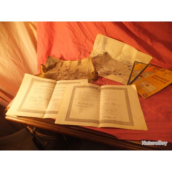 Beau  brevet  D'officier d'acad�mie et brevet de la m�daille d'argent. ATTRIBU�