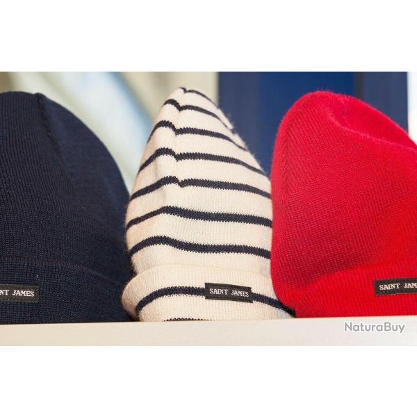 Bonnet de quart Saint James 100% pure laine - Made in France Blanc/Blanc cass�