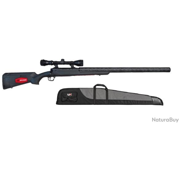 Pack carabine SAVAGE axis cal.222 custom silence + lunette 3-9x40 weaver + fourreau(801056)