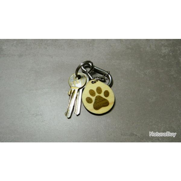 Porte-cl�s - bois - patte de chien