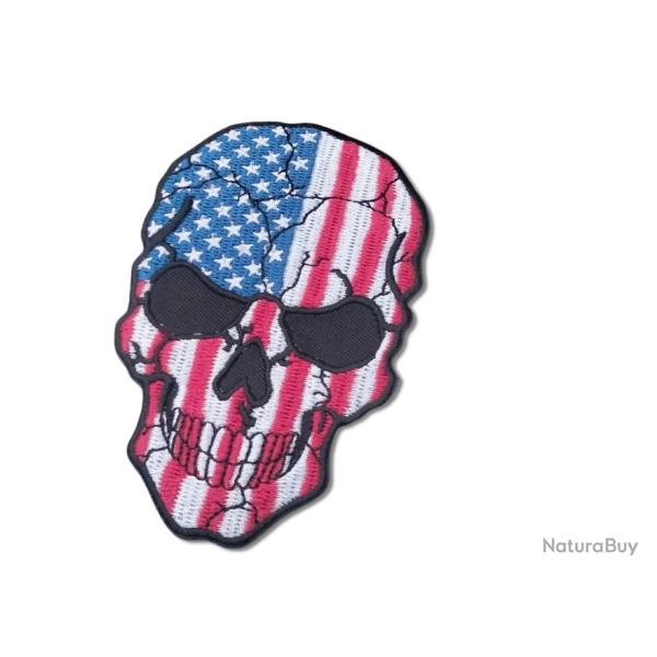 USA Skull  Hauteur 100 mm Largeur  65 mm  coudre ou  thermocoller