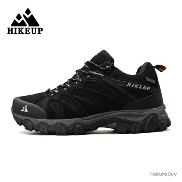 Chaussures de Randonn�e Homme Cuir Noir | Baskets Outdoor Trek, Escalade, Plein Air, Chasse PROMO