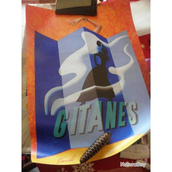 publicitaire Affiche pub vintage Gitanes sign� des tabac Seita 40 x 60 cm