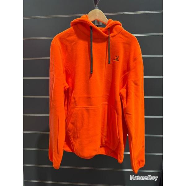 sweat-shirt polaire  capuche orange Percussion