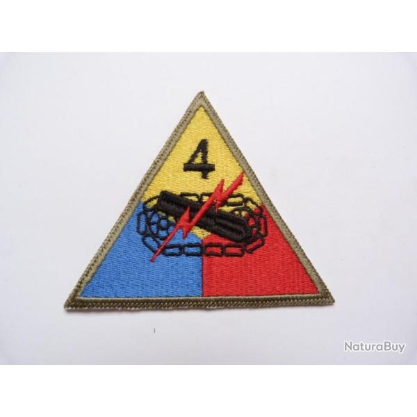 INSIGNE TISSU DE LA 4 EME DIVISION BLINDEE US