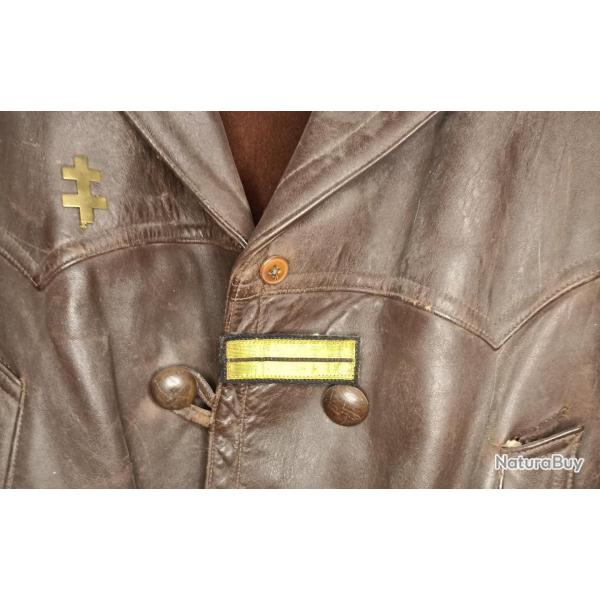 Veste cuir 3/4 Aviateur France 40 FFI FTPF R�sistant WW2