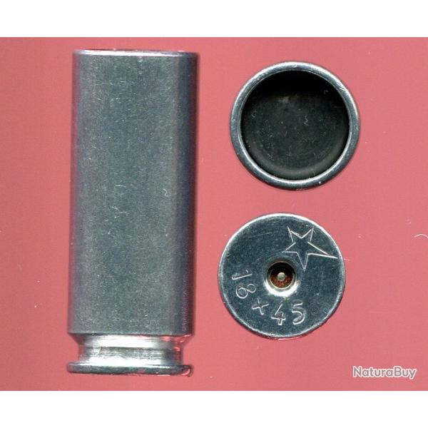 18 x 45 OSA - Russie  - TRES RARE - Balle caoutchouc noir - �tui alu - marquage  : * 18 x 45