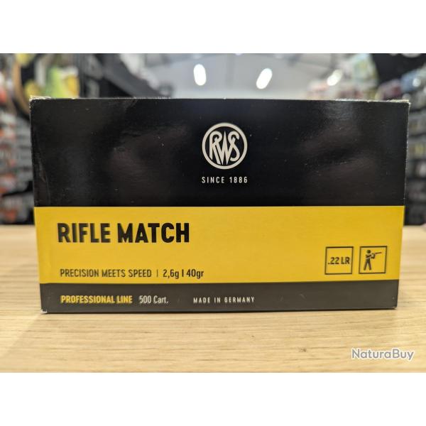 RWS Rifle Match 40 Grains 22 LR (x500)