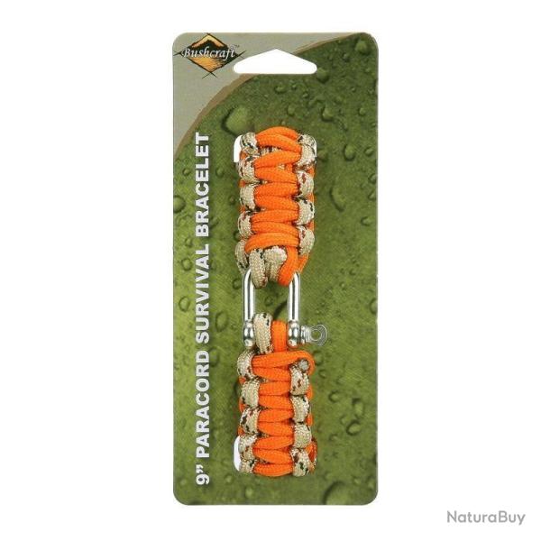 Bracelet paracorde avec manille m�tal BCB orange