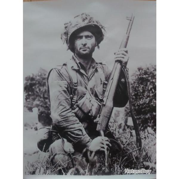 Normandie Juin 1944 Lt Kelso C Hornes du 508th PIR de la 82nd AB - 40x30cm papier toil�
