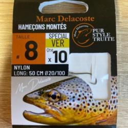 Hame&ccedil;ons mont&eacute;s truite delacoste sp&eacute;cial ver n8 0,20