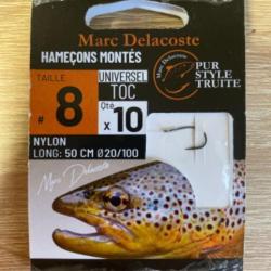Hame&ccedil;ons mont&eacute;s truite delacoste universel toc n8 0,20