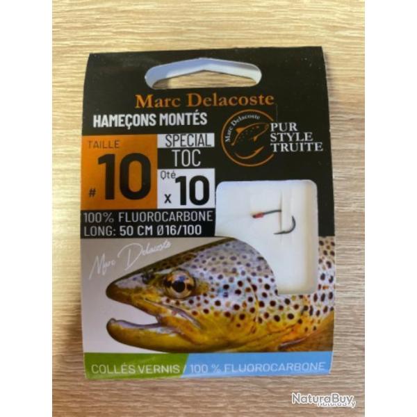 Hame�ons mont�s truite delacoste universel toc coll� vernis n10 0,16