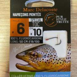 Hame&ccedil;ons mont&eacute;s truite delacoste universel toc coll&eacute; vernis n6 0,18