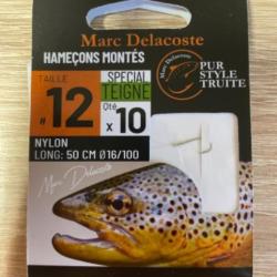 Hame&ccedil;ons mont&eacute;s truite delacoste sp&eacute;cial teigne n12 0,16