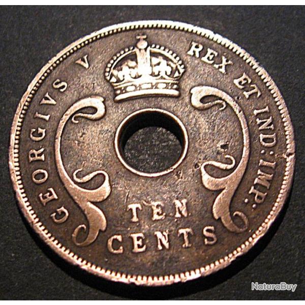 East Africa  piece de 10 cents  1922 Gorgius V  ttb+ diametre 30,5 mm