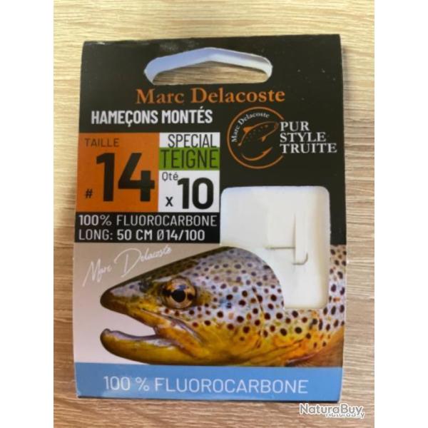 Hame�ons mont�s truite delacoste sp�cial teigne 100% fluorocarbone n14 0,14