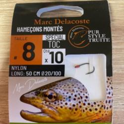 Hame&ccedil;ons mont&eacute;s truite delacoste sp&eacute;cial toc coll&eacute;s vernis n8 0,20