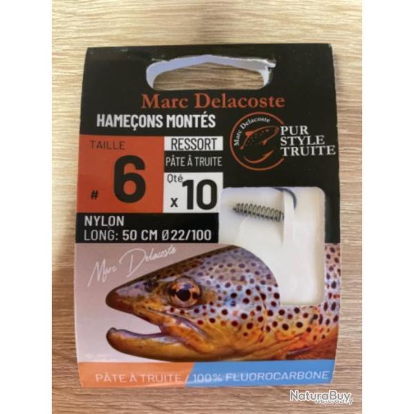 Hame�ons mont�s truite delacoste ressort p�te � truite n6 0,22