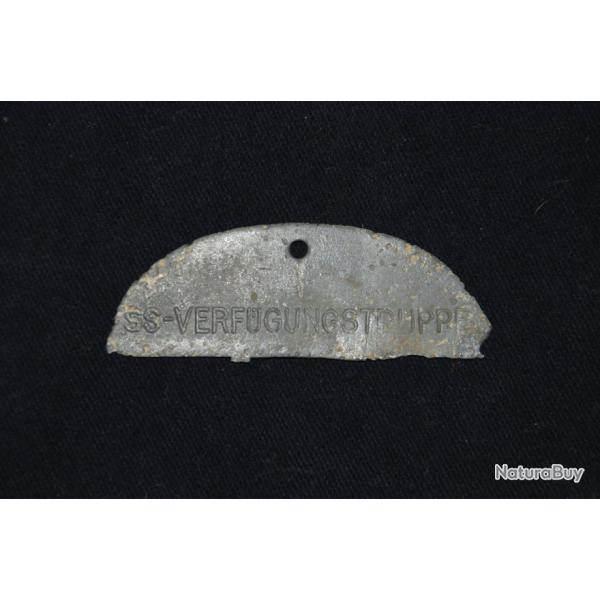 PLAQUE D'IDENTITE ALLEMANDE Mle 1917- SS-VERFUGUNGSTRUPPE-A  DIV.1272- 2� GUERRE MONDIALE 1939/1945