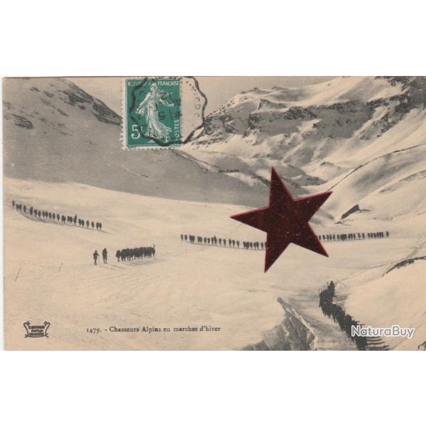 CPA -Chasseurs Alpins en Marches d'Hiver - N�128