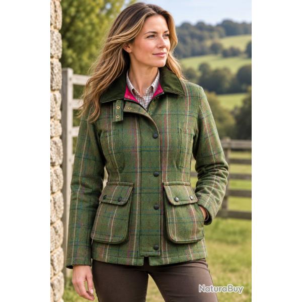 Veste en tweed Ruby Doublure Rose pour femme