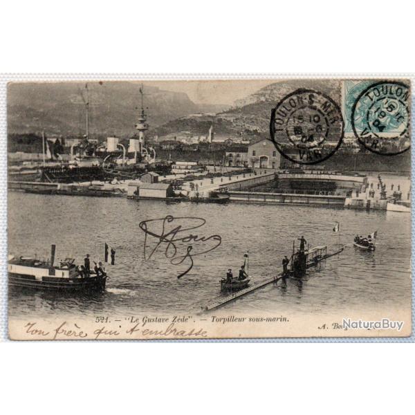 CPA - Marine de Guerre - " Le Gustave Zede  " Torpilleur Sous - Marin N�0017