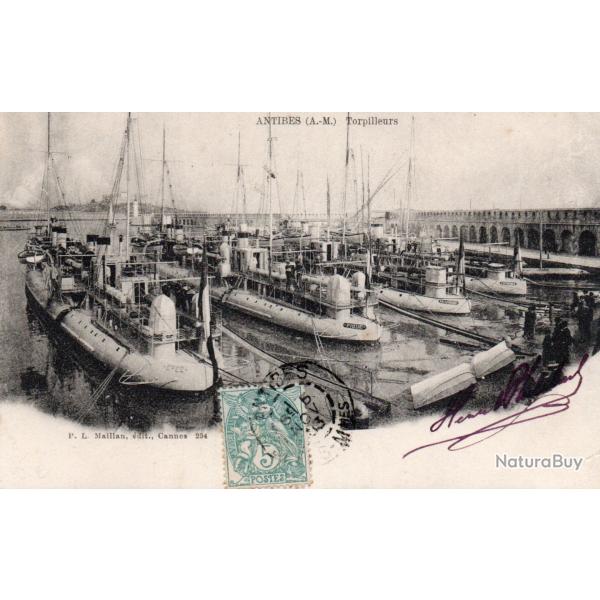 Carte Postale Ancienne - Antibes (A.-M.) Torpilleurs N�7725