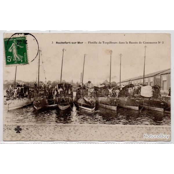 CPA -MARINE DE GUERRE-Rochefort-sur Mer -Flottille de Torpilleurs dans le Bassin de Commerce N�1419