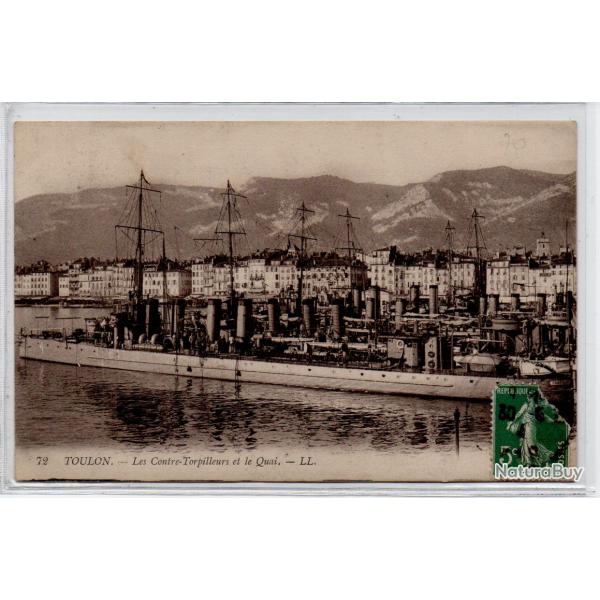 CPA - MARINE DE GUERRE - TOULON- Les Contre Torpilleurs et le Quai  N�1290