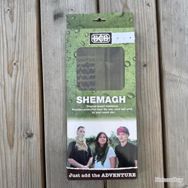 BCB INTERNATIONAL - Shemagh Foulard Noir et Vert Olive 110x110cm - MISE A PRIX 1�