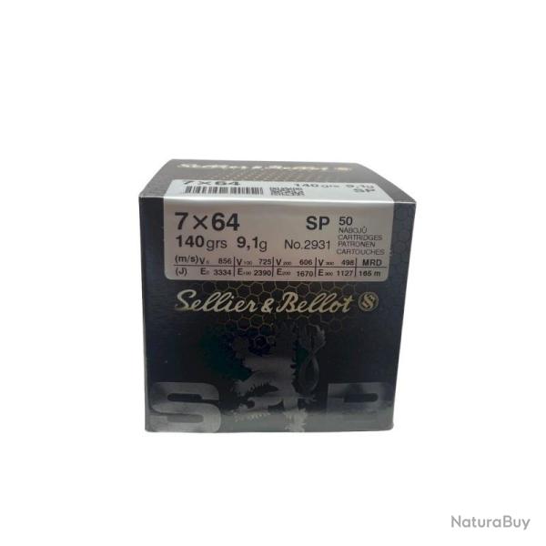 Munitions SELLIER BELLOT calibre 7x64 Softpoint 140gr - 9.1g x50