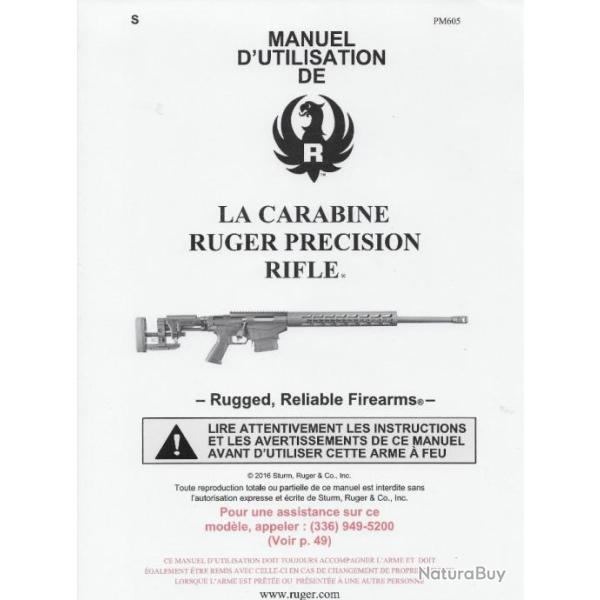 Manuel d'utilisation RUGER PRECISION RIFLE en Fran�ais