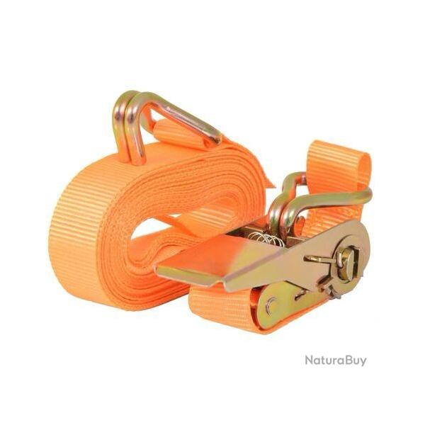 Sangle � Cliquet d'arrimage 8M x 2,5 CM , Charge maxi 800 KG - LIVRAISON GRATUITE