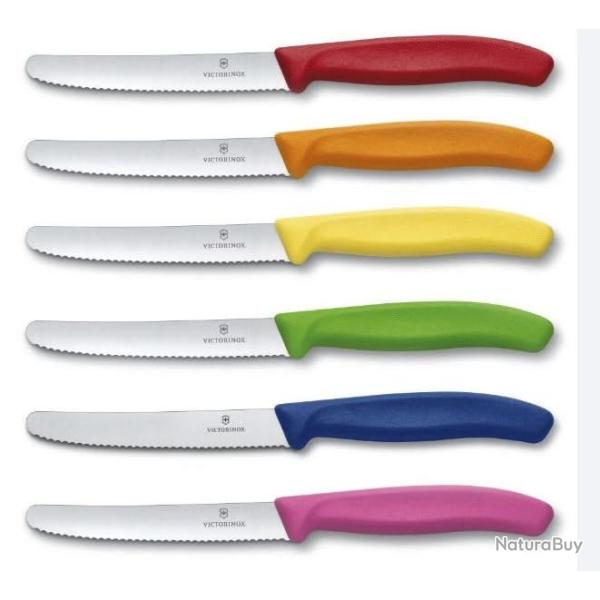 Victorinox 6.7839.6G Set de 6 couteaux de Couleurs Diffrente