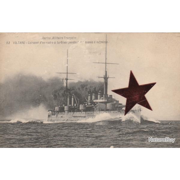CPA - Marine Militaire Fran�aise -VOLTAIRE-Cuirasse  d'escadre a turbines , pendant ses ess - N�211