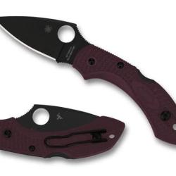 Spyderco Dragonfly C28BGBKP2 - Sprint Run Burgundy, Acier Micro-Melt PD#1, Rev&ecirc;tement TiNitride