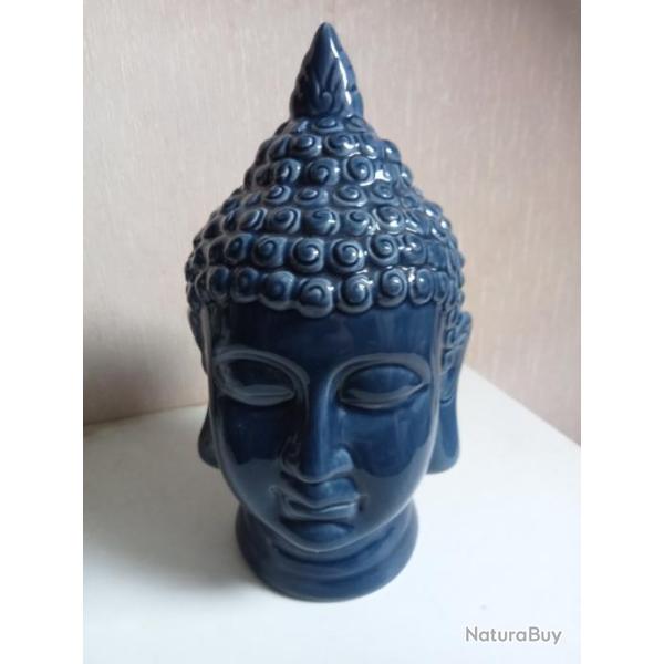 statuette en c�ramique �maill� bouddha hauteur 25 cm
