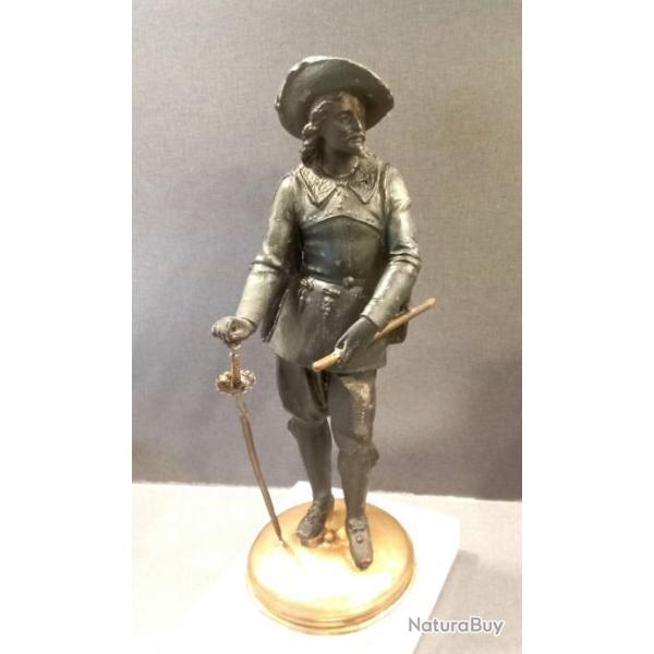 Petit bronze de d'Artagnan - CHARLES de BATZ - sur marbre - 25 cm