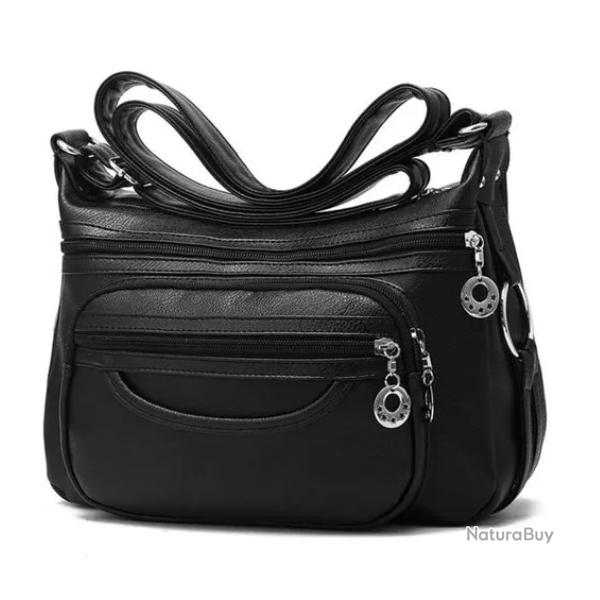 Sac � Main Femme en Cuir PU - �l�gant, Pratique et Grande Capacit� Noir