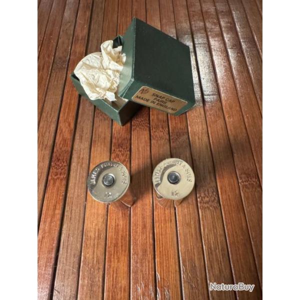 TR�S RARE PAIRE DE DOUILLE CALIBRE 12 PURDEY & SONS  NICKEL SNAP CAPS NEUF