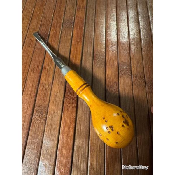 BEAU TOURNEVIS EN BOIS BUIS - I & H SORBY CAST STEEL POUR COMPL�TER VOTRE COFFRET D'ARME DE LUXE -/�